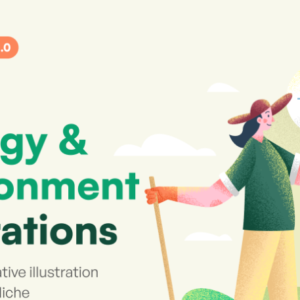 Modern creative vector illustration themed around ecology and the environment.